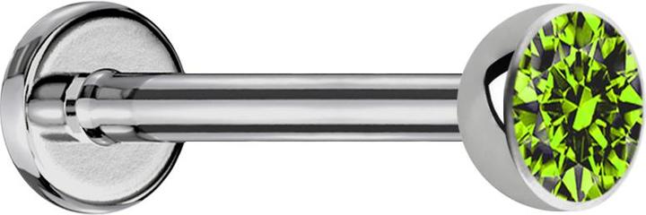 Immagine prodotto Star Piercing Micro labret in argento con cristallo emisferico verde chiaro (Titanio G23, senza ottone)