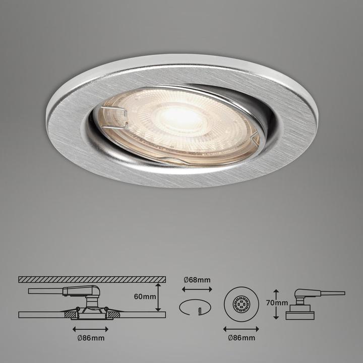 Produktbild Briloner LED Einbauleuchte, alu, 1xGU10/4,9W (460 lm, GU10)