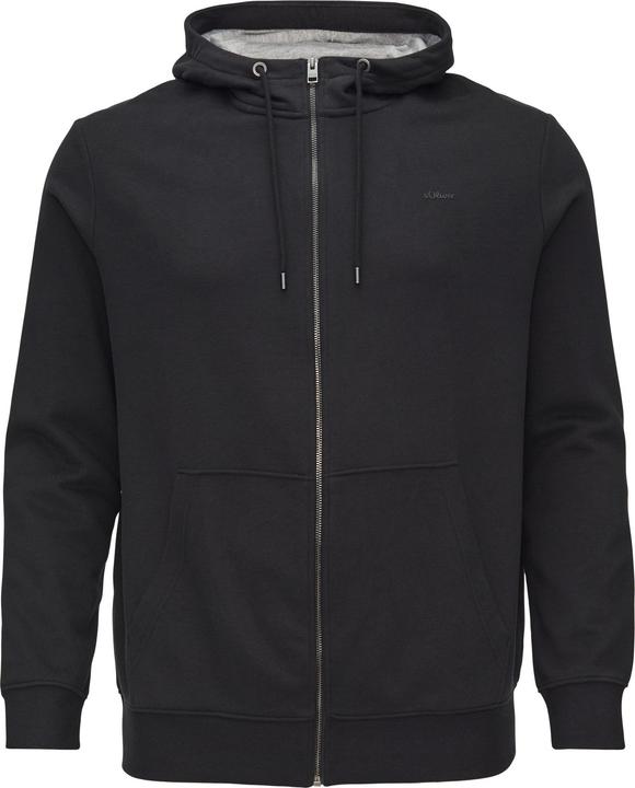 S.Oliver Sweatshirt Jacke Sweatshirt-Jacke mit Kapuze und Logo (3XL)