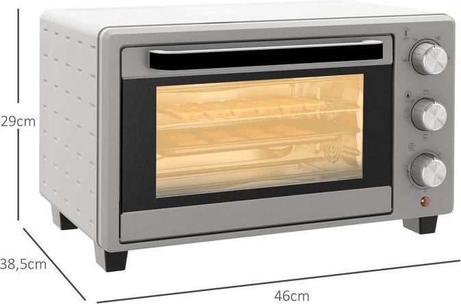 Actual product image Swisshandel24 Mini oven, 21L, 3 cooking modes, 100°C-230°C, rack & tray, stainless steel/glass, silver