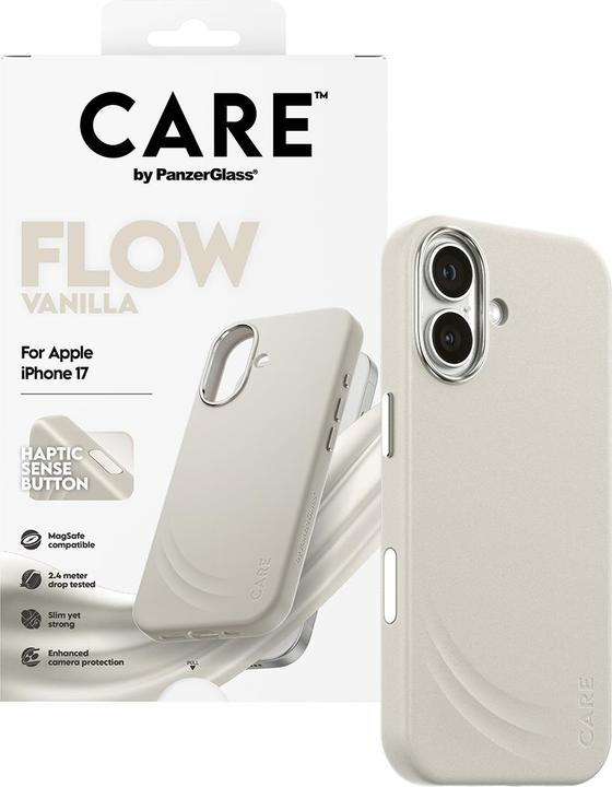 Produktbild PanzerGlass CARE by ® Feature FLOW Case Vanilla m. Cutout for Haptic & MagSafe iPhone 17 (Apple iPhone 17)
