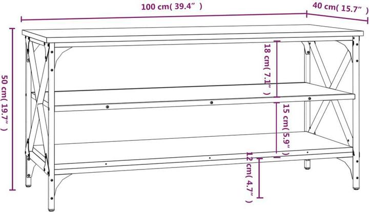 Produktbild vidaXL TV-Schrank (100 x 40 x 50 cm)