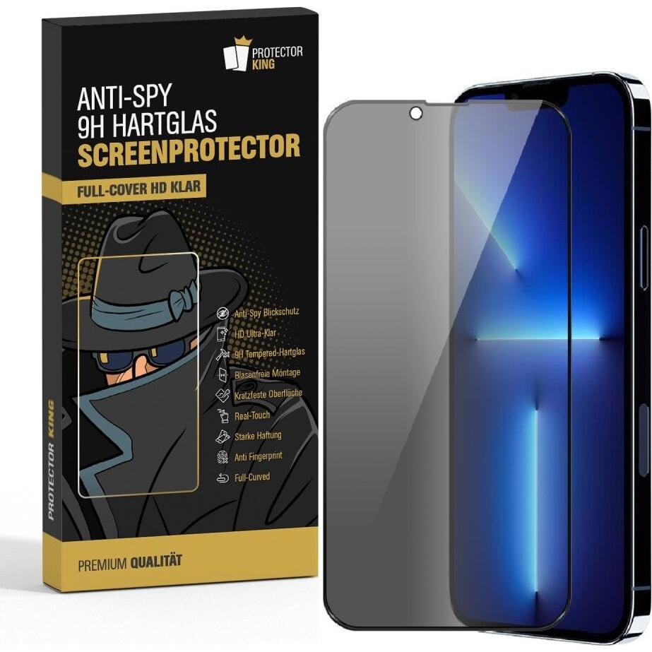 Protectorking 2x Echtes Tempered 9H Panzerhartglas Blickschutz (2 Stück, Apple iPhone 13 mini), Smartphone Schutzfolie