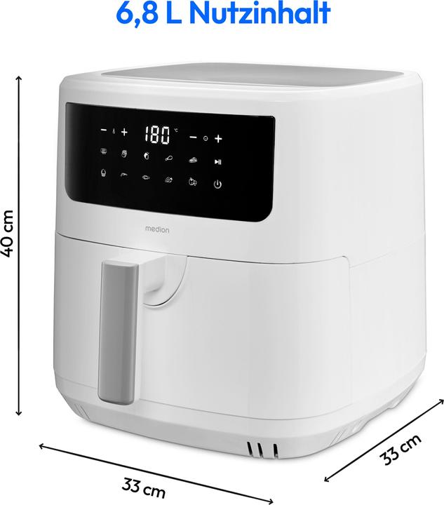 Image du produit Medion MD 11750 Life P10 XL Friteuse à air chaud duo 6,8 l, blanc