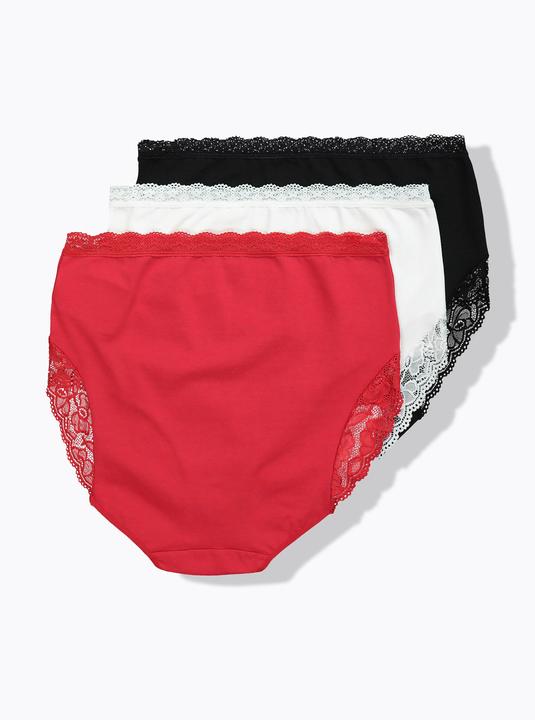 Produktbild Ulla Popken Maxislips, 3er-Pack, High Waist, Spitze, OEKO-TEX (54)