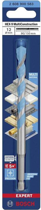 Actual product image Bosch Professional Zubehör Expert HEX-9 MultiConstruction drill, 12 x 90 x 150 mm (12 millimetres)