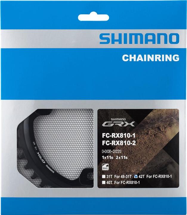 Productafbeelding Shimano Kettingblad GRX FC-RX810 1-f. 42Z|1-v. 42Z (42)