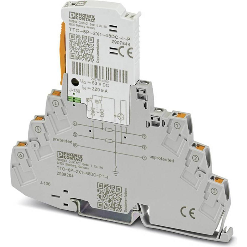 Phoenix Contact, Protezione contro le sovratensioni, TTC-6P-2X1-48DC-PT-I