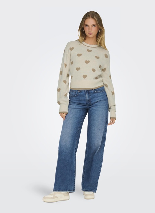 Actual product image JdY Knit Fit Round neck Ribbed cuffs Pullover Knitted jumper (L)