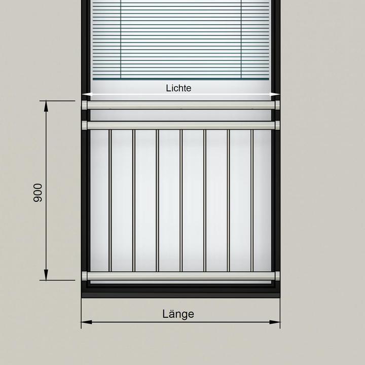 Produktbild Cosch Edelstahl Balkongeländer V2A Stabgeländer (100x90 cm) (V2A Edelstahl (AISI 304, 1.4301))
