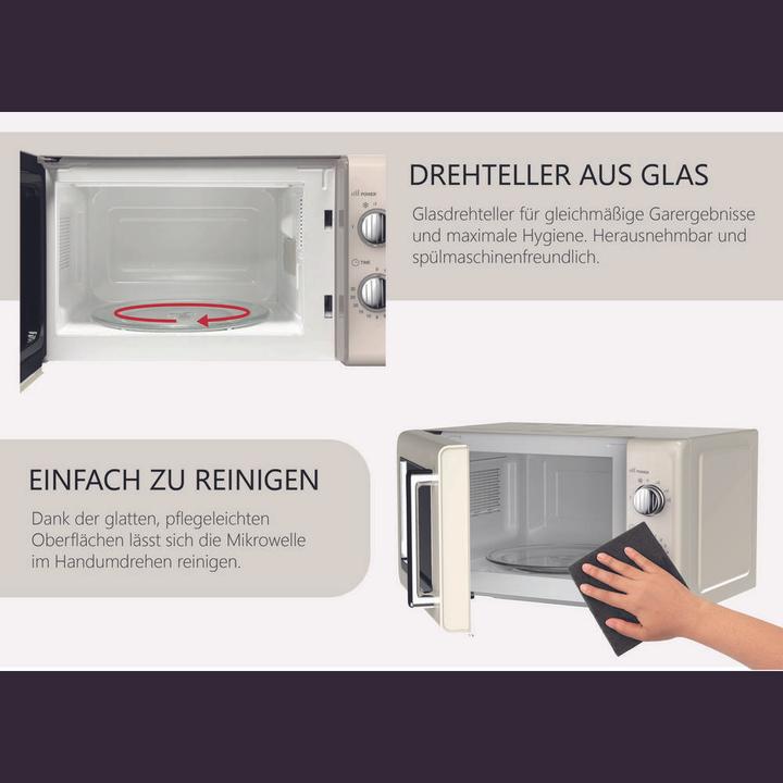 Produktbild Silva MW-R 25.3 beige Mikrowelle, 700 W, 20 L, Retro (20 l)