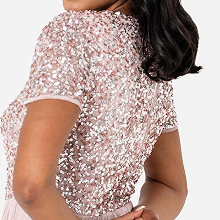 Image du produit Herba Abito da Cocktail con Scollo a Impero e Paillettes (38)