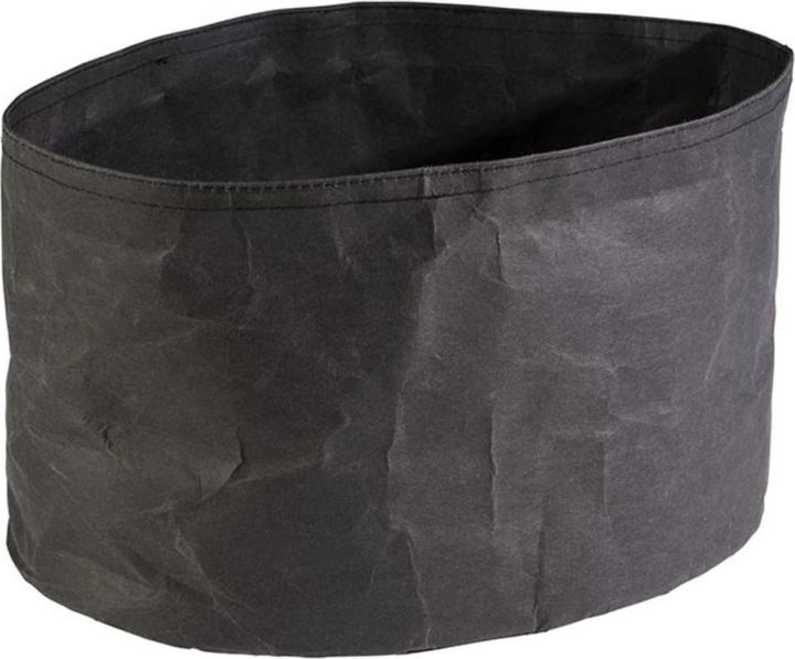 Actual product image APS Brødkurv 30x20x18 cm Oval Kraftig foldbar papirspose Laederlook Sort,1 Stk