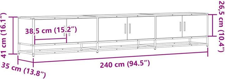 Produktbild VidaXL TV Schrank Lowboard Fernsehschrank Fernsehtisch TV Möbel Sonoma-Eiche (240 x 35 x 41 cm)