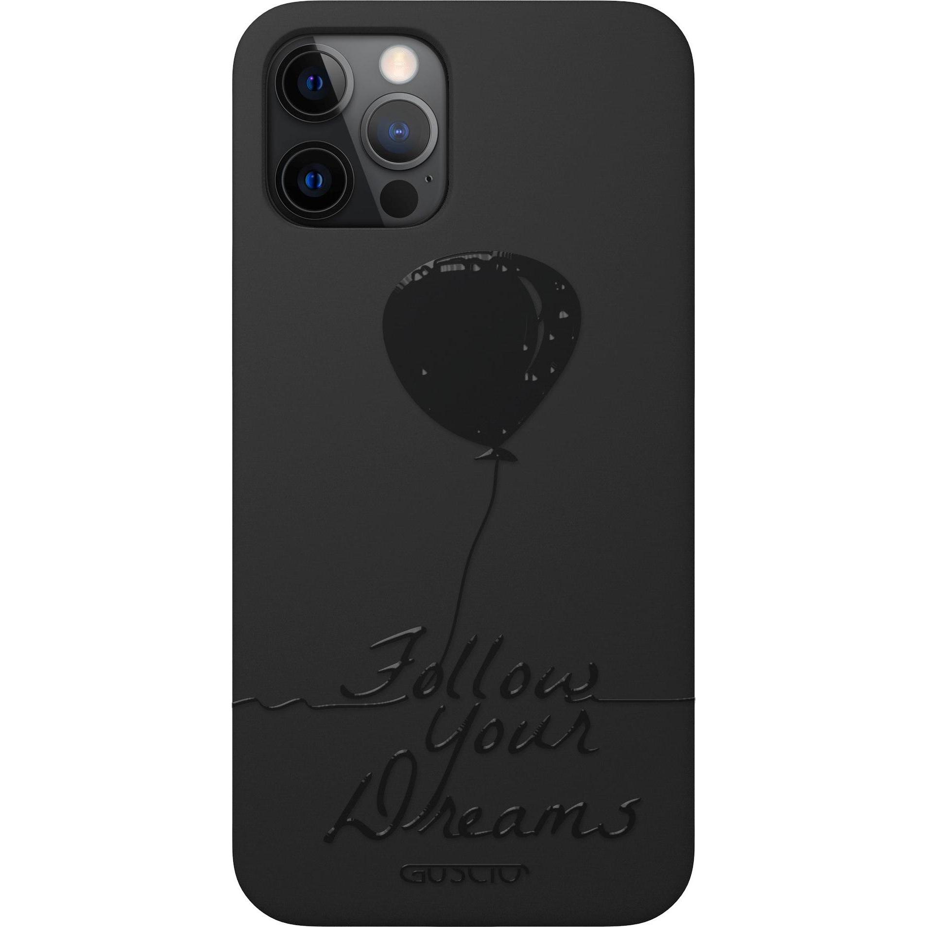 Guscio iPhone 12 Pro Max - Skin Feeling Cover Follow Your Dreams (Apple iPhone 12 Pro Max), Smartphone Hülle, Schwarz