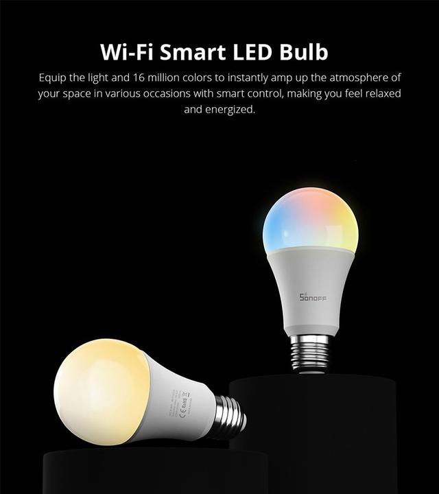 Produktbild Sonoff B02-B-A60 - Wi-Fi Smart LED Bulb (E27, 806 lm, 1x)