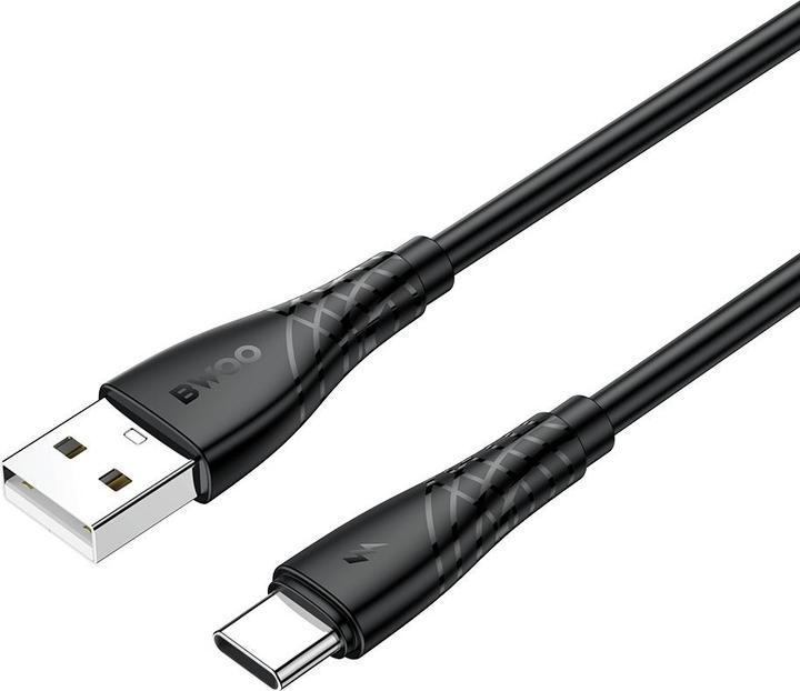 Actual product image Bwoo Cable USB - USB-C 1m 27W 3A Black BO-X318C (1 m, USB 2.0, 27 W)