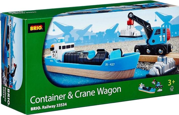 Productafbeelding Brio Containerschip met kraanwagen
