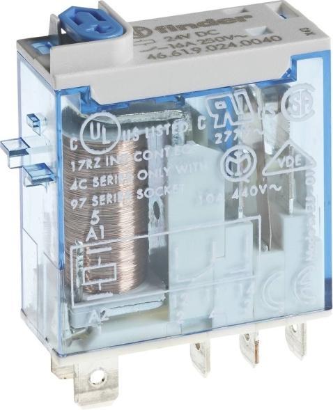 Actual product image Finder Plug in relay w/ flag, 16A, 230Vac, SPDT