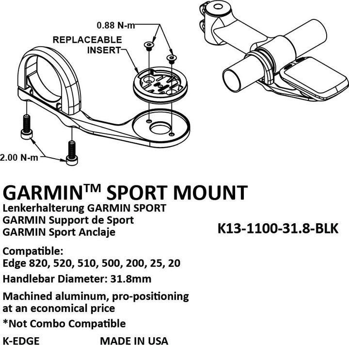 Actual product image K-Edge Computer Sport Mount