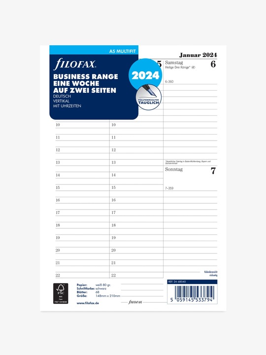 Image du produit Filofax Contenu (A5, Non contraignant, Allemand)