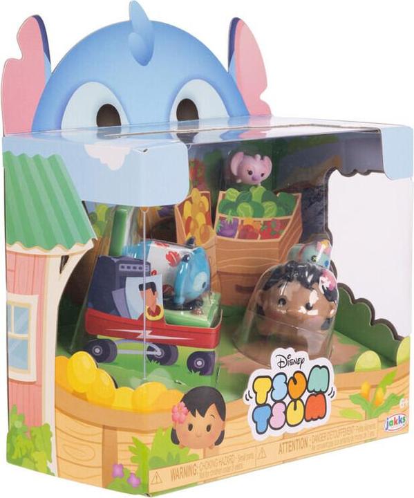 Actual product image Jakks Pacific Disney Tsum Tsum Lilo & Stitch Story Moment Set, Figures Stand 7 cm tall & Stackable, Includes a Med