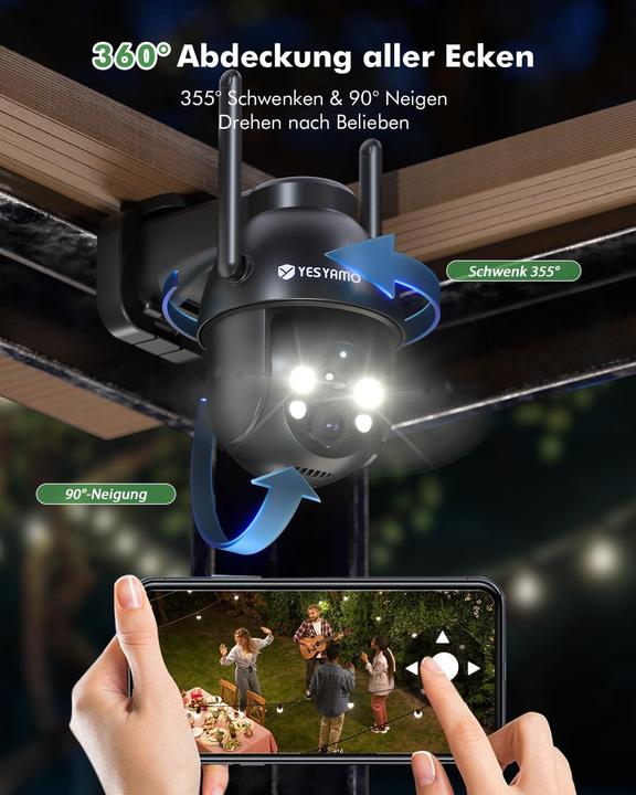 Actual product image Yesyamo Set of 2 wireless 2K surveillance cameras with solar panel