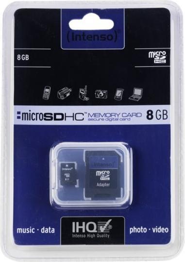 Image du produit Intenso carte microSD de classe 4 (8 Go, microSDHC)