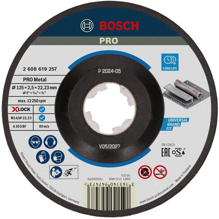 Immagine prodotto Bosch Professional Zubehör Disco da taglio PRO Metal X-Lock, 125 x 2,5 x 22,23 mm