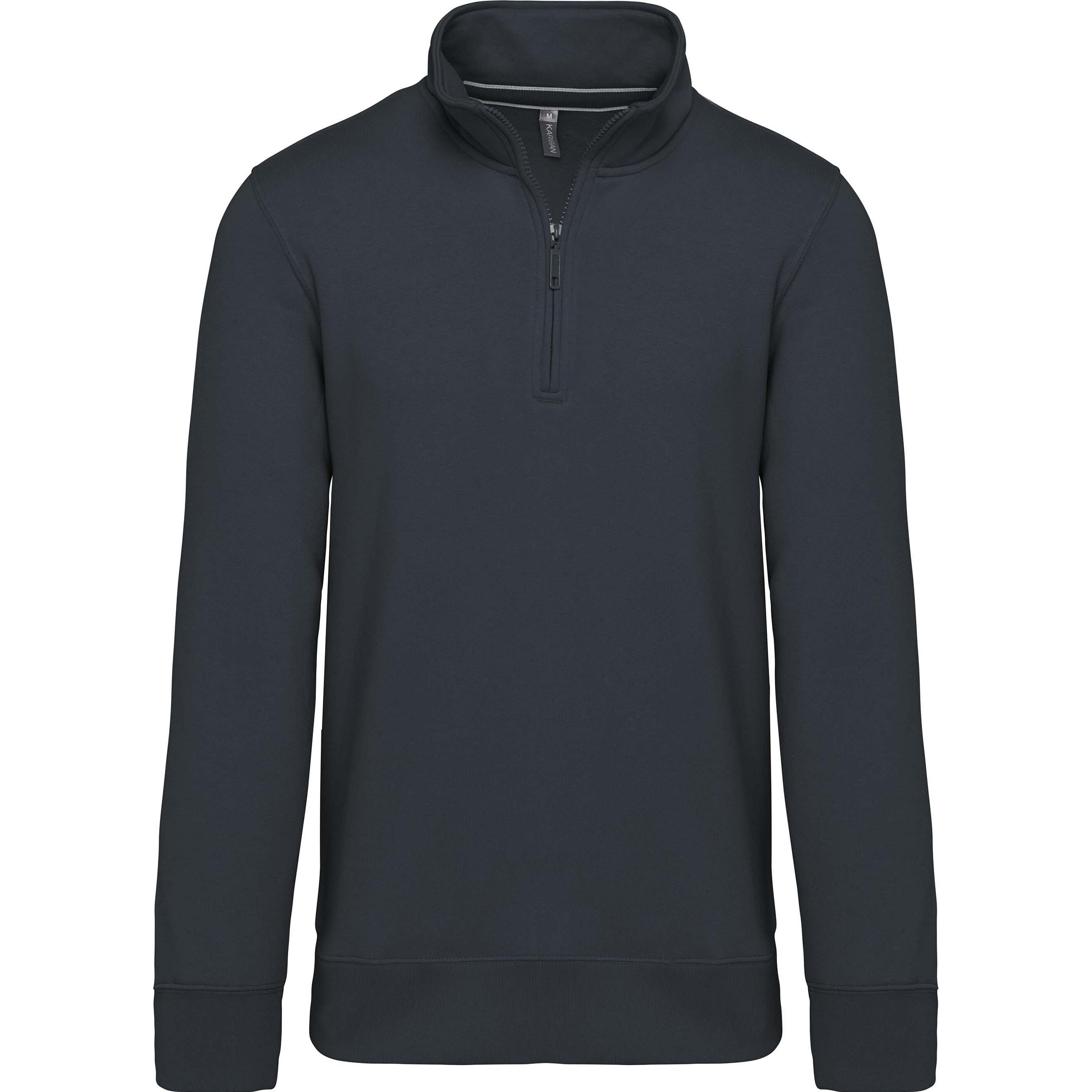 Kariban, Herren, Pullover, Col Zippé, Schwarz, (3XL)