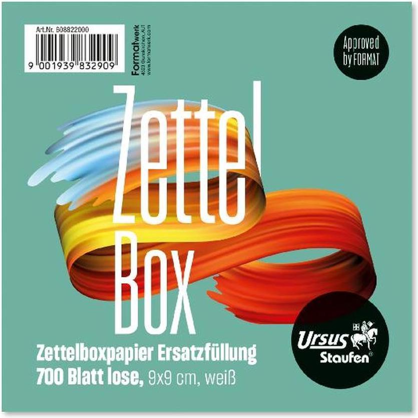 Ursus, Haftnotiz, Zettelboxpapier 70g 9x9x9cm (9 x 9 x 9 cm)