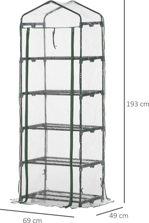 Produktbild Outsunny Mini-Gewächshaus Mit 5 Regalen