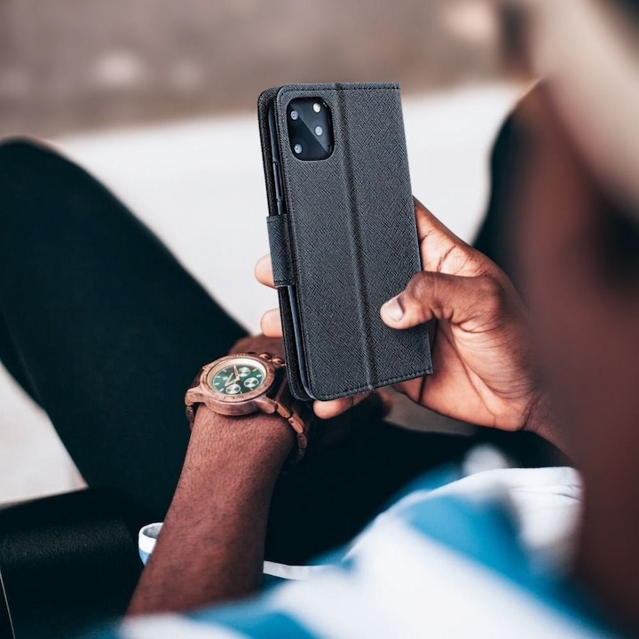 Produktbild Partner Telecom Book case OEM FANCY Book case for SAMSUNG Galaxy A3 2017 black (Samsung Galaxy A3 (2017))