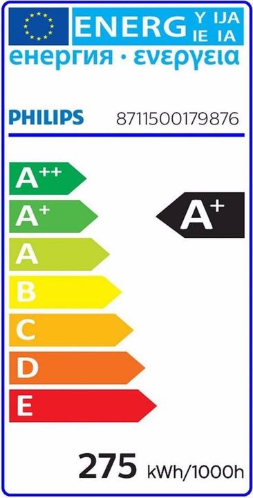 Energie-Label Philips MST SON-T PIA Plus 250W E E40 1SL/12 (E40, 33000 lm, 1 x)