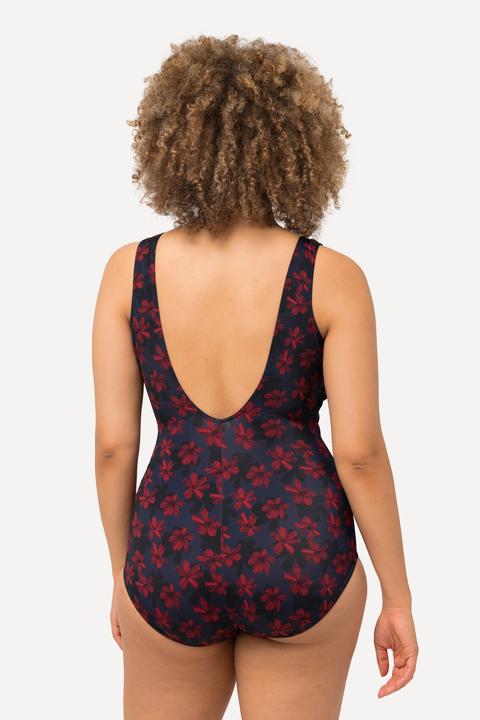 Produktbild Ulla Popken Badeanzug, Blüten, Zierbänder, Softcups (46)