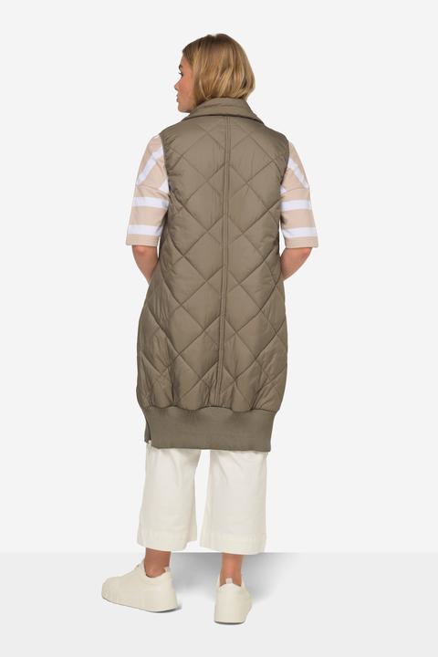 Image du produit Laurasøn Steppweste, lange Form, Stehkragen, Zipper, Rippsaum (S)