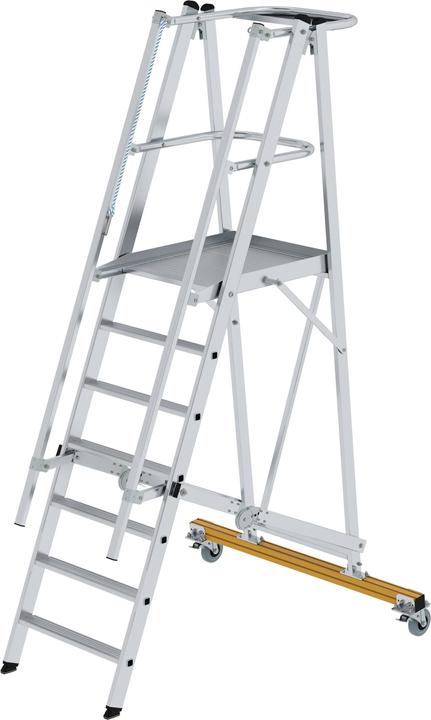 Produktbild Munk Plattformleiter klappbar und fahrbar 7 Stufen (Plattformleiter, 160 cm)