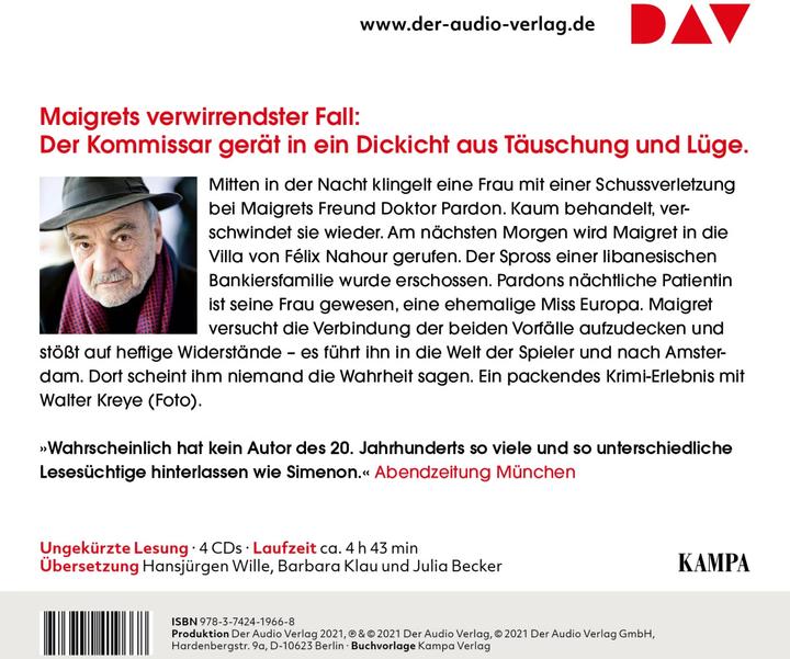 Produktbild Maigret und der Fall Nahour (Julia Becker, Hansjürgen Wille, Barbara Klau, Wolfgang Stockmann, Georges Simenon, Deutsch)