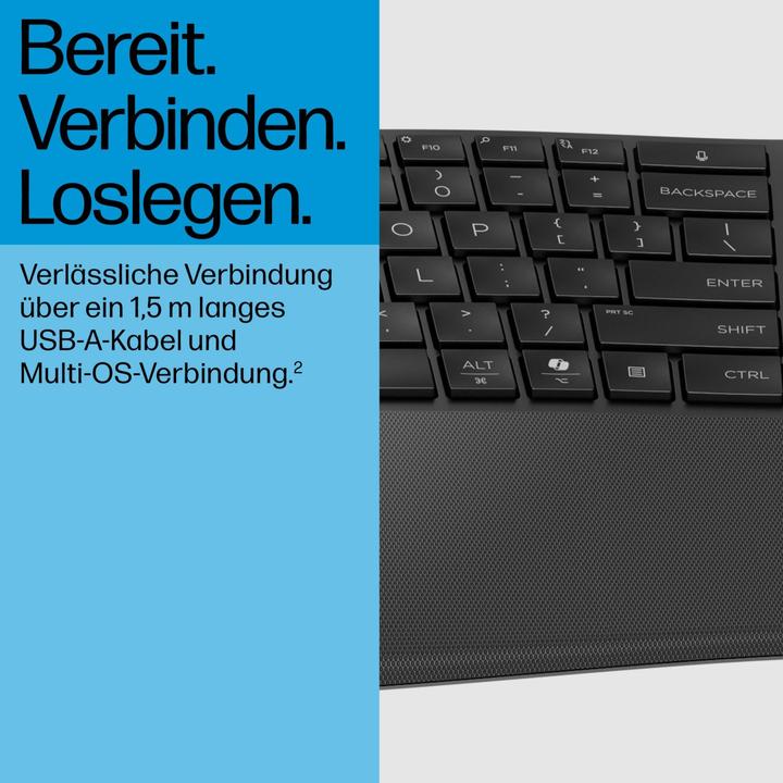 Actual product image HP 485 CFT WD KBD DE (DE, Cable)