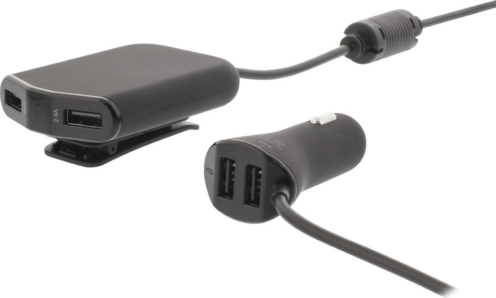 Sweex Caricabatterie da auto 4 uscite 9,6 A USB Nero