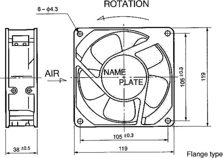 Immagine prodotto NMB Minebea 4715MS-23T-B5A Ventilatore assiale 230 V/AC 174 m³/h (L x L x H) 119 x 119 x 119 x (119 mm)