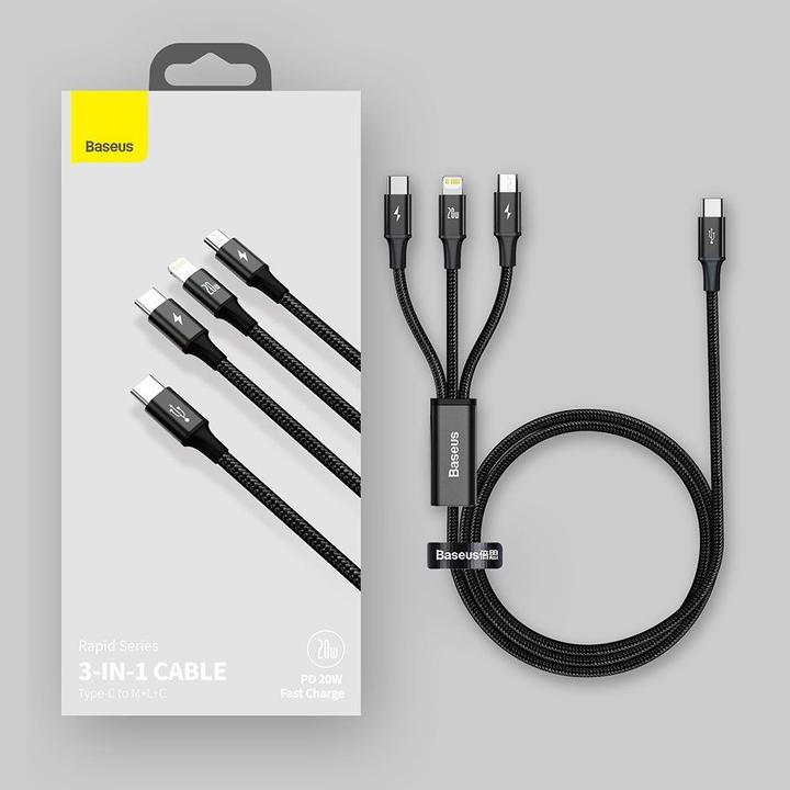 Actual product image Baseus 3in1 (1.50 m, USB 2.0, 20 W)