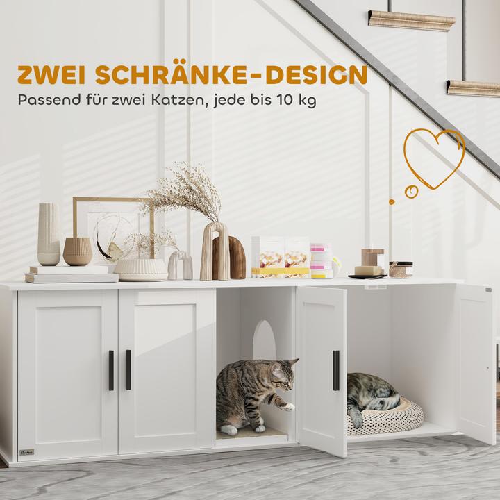 Immagine prodotto PawHut Katzenklo Schrank MDF Weiss