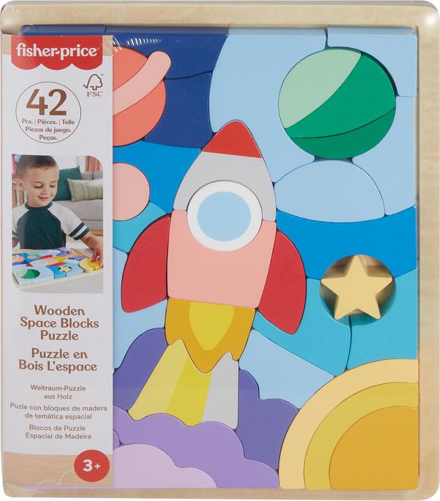 Produktbild Fisher-Price Weltraum Holz-Puzzle (42 Teile)