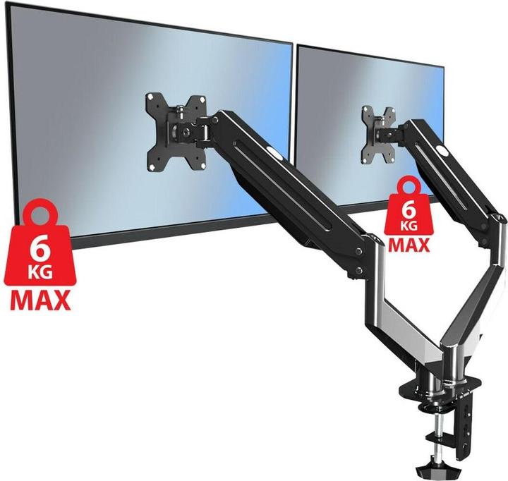 Produktbild Esperanza ERW020 Gas-Tischhalterung für zwei Monitore 17-27" bis zu 6kg (Tisch, 27.01", 6 kg)