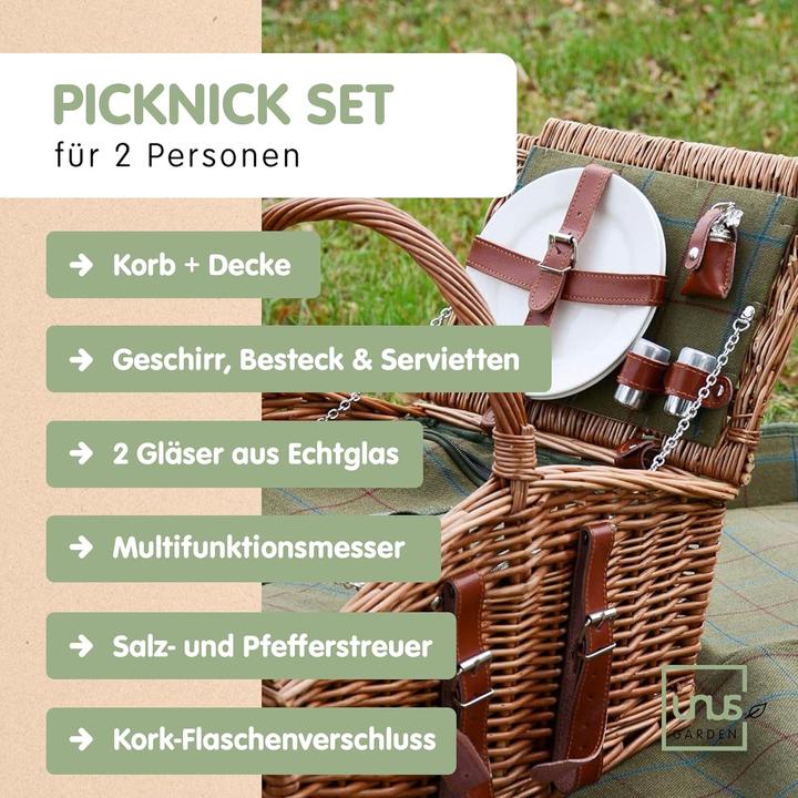 Actual product image Unus Picknick-Set für 2 Personen mit Kühltasche
