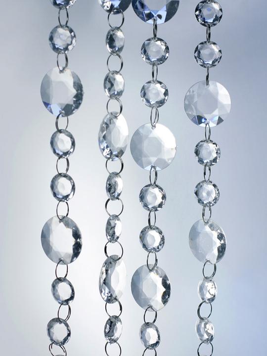 Actual product image Partydeco Crystal garland, colourless, 1m (1 pkt / 1 pc.) (1 Piece)