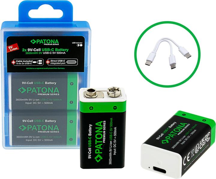 Image du produit Patona Série Premium (2 pcs, 9V Block, 400 mAh)