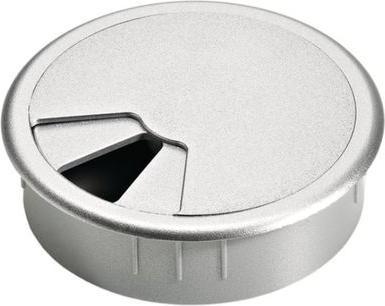 Actual product image Hettich Cable entry, plastic, matt chrome Inlet Ø 80 mm (Cable hole, 9 cm)