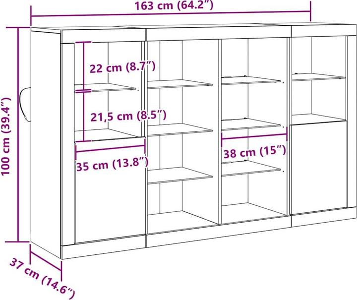 Immagine prodotto VidaXL Credenza (163 x 37 x 100 cm)